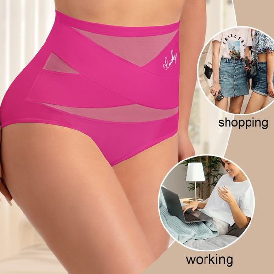 [Cross-border Exclusive] Amazon European and American plus size Women's Underwear High Waist Belly Underwear Briefs temu