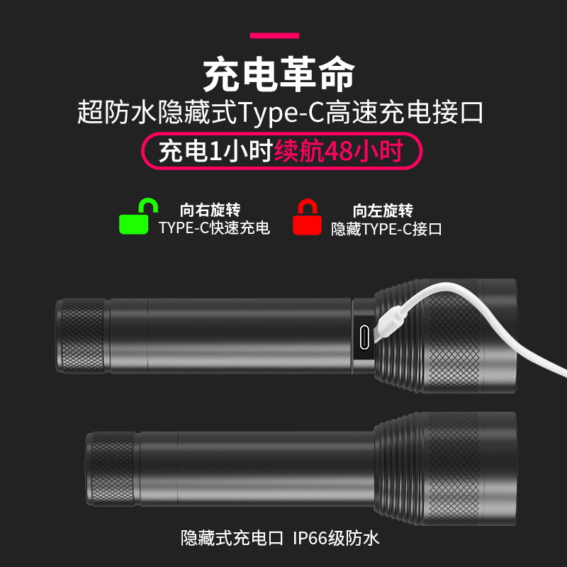 Nuevo fuerte luz recargable linterna al aire libre Super brillante hogar tiro largo Mini portátil durable a prueba de explosiones linterna al por mayor image 4