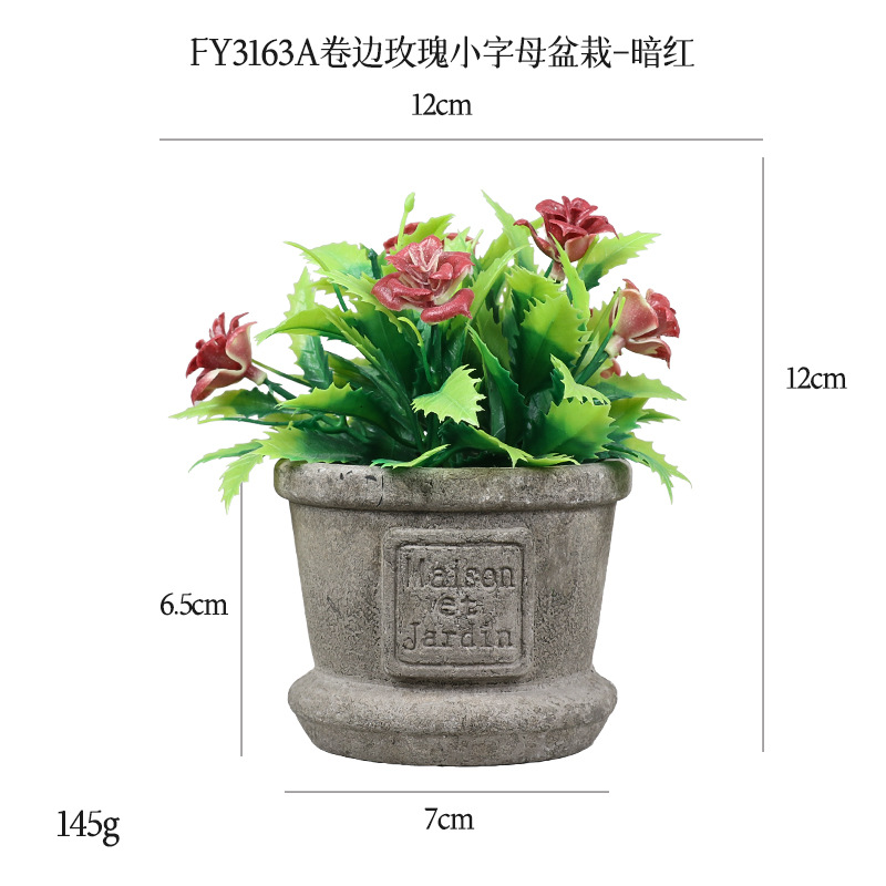 Más de 100 conjuntos de bonsáis artificiales de flores de plástico, plantas en maceta de pulpa de papel retro de gran venta transfronteriza, adornos de flores artificiales, macetas de flores falsas.