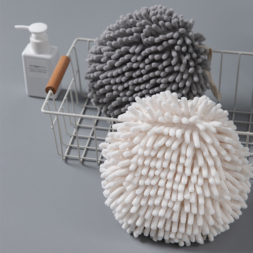 Quick-drying chenille handball hanging hand towel quick-drying thickened kitchen bathroom water-absorbent cleaning rag hanging towel