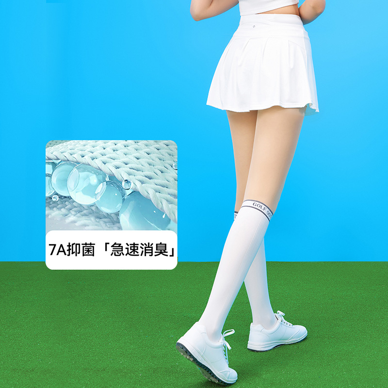 Medias de protección solar para mujer primavera y verano calcetines de tenis de golf deportivos elásticos finos calcetines de plástico fresco calcetines de piel de belleza de protección solar