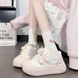 2025秋季新款百搭板鞋学生爆款可爱运动鞋子大头女鞋小白鞋魔术贴