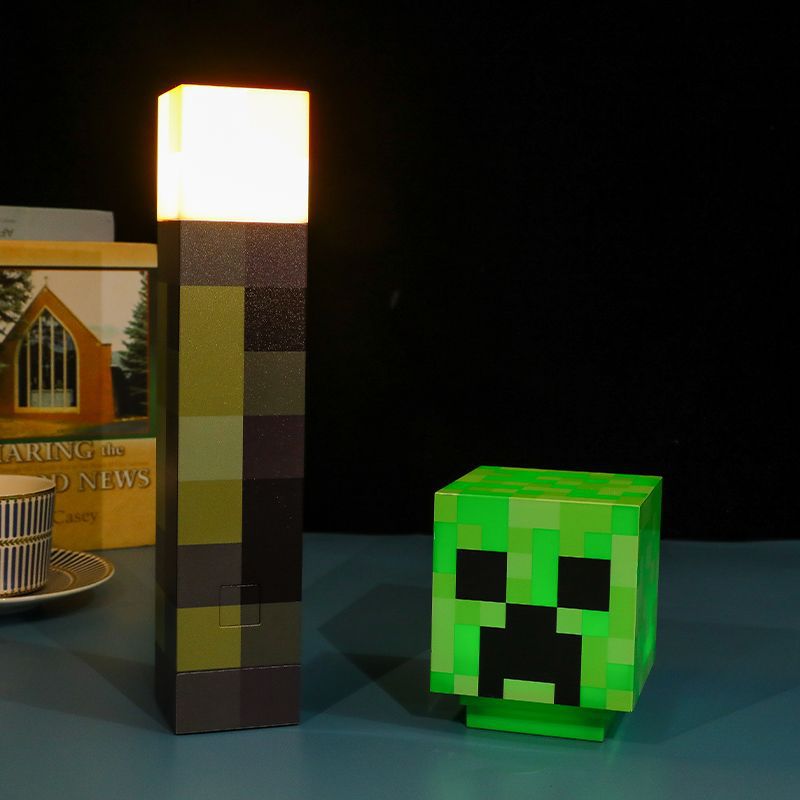Lámpara de Antorcha de Minecraft, se Puede Colgar en la Pared, Lámpara Nocturna Recargable, Juguetes Periféricos, Poción que Cambia de Color, Modelo de Mineral, Creativo