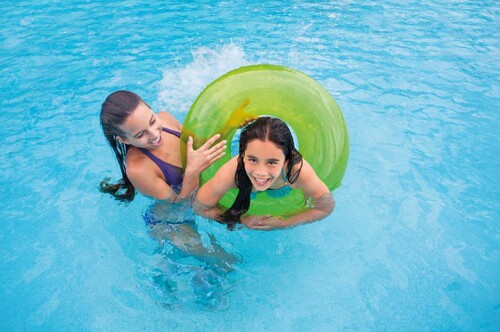INTEX 59260 Nostalgic Swim Ring Adult Life Vest Children's Seating Ring Water Inflatable Buoy (Green/Pink/Blue)