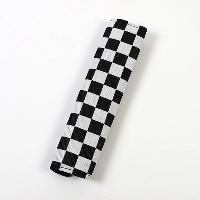 Fashion Car Interior Products, Seat belt shoulder pad - jacquard-check-black-and-white-shoulder-pad