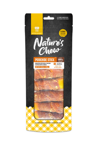 Narishe Dog Chew Toys Durable Pig Skin Sticks for Puppies, Large Dogs, Border Collies, Golden Retrievers, Pet Snacks