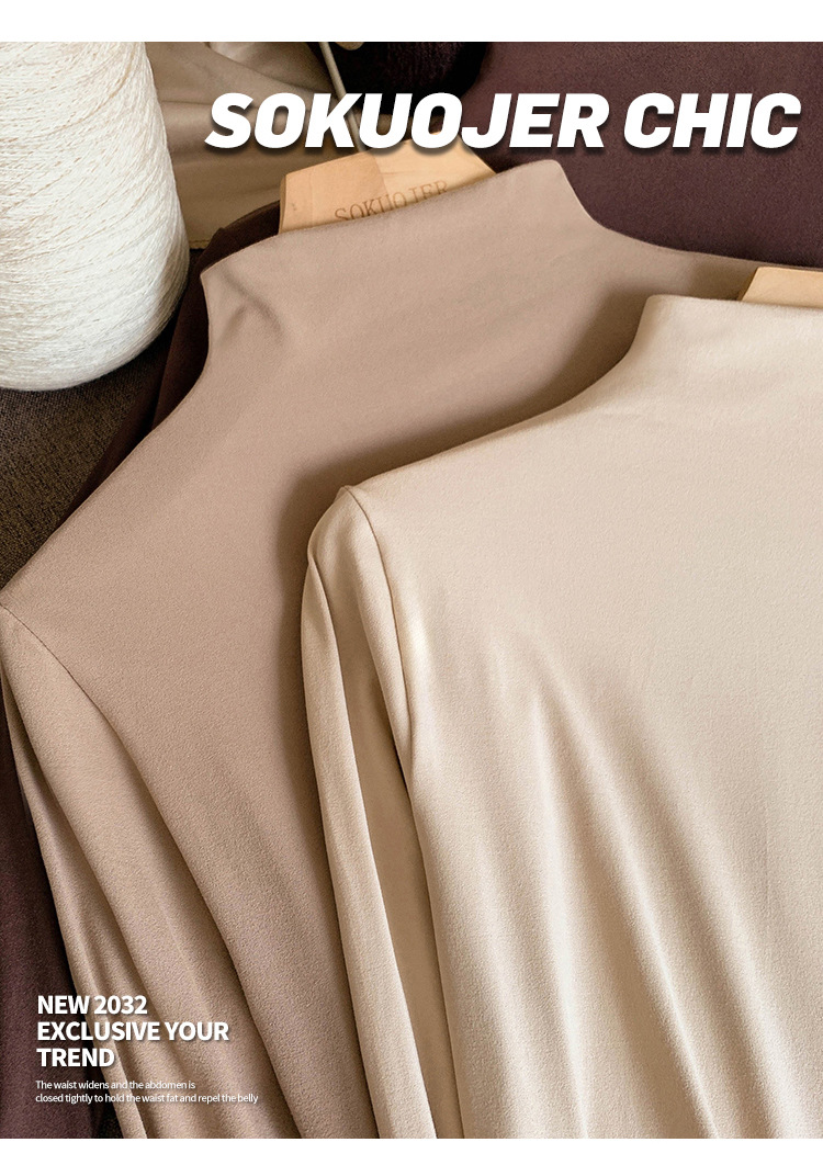 231g Weight Long Sleeve Sleeve Length Pullovers Placket Type Regular Sleeve Sleeve Type Spandex, Polyester Fabric Type Regular Top Length T-shirt Tops Type Holiday, Daily Occasion High Neck Neckline Slim Fit Type Solid Color Pattern Winter, Autumn Season Women's Gender Elegant, Streetwear Style Wholesale Women's Elegant Streetwear Solid Color Long Sleeve Sweaters & Cardigans 11