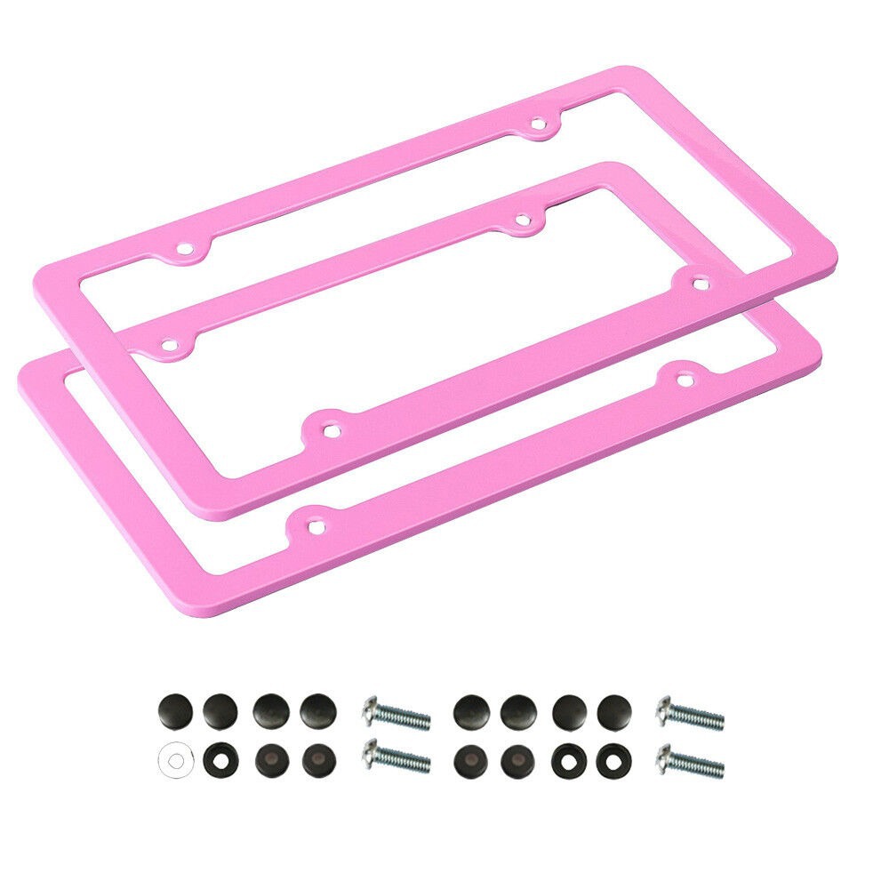 Cross-Border Temu Amazon Pink Aluminum Alloy License Plate Frame American Standard License Plate Frame Canadian License Plate Frame Frame