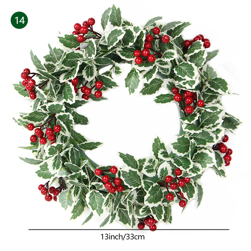 Venta al por mayor Amazon Comercio exterior guirnalda de Navidad 35cm puerta colgante ratán anillo adornos Navidad decoración simulación guirnalda