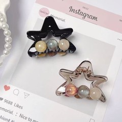 五芒星グリッパー、高級スマッジボール、ハーフタイヘアシャーククリップ、女性用後頭部ヘアグリッパー、ヘアアクセサリー