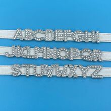 【8mm 10mm 18mm合金水钻字母】个性DIY饰品手腕带手链钥匙链配件
