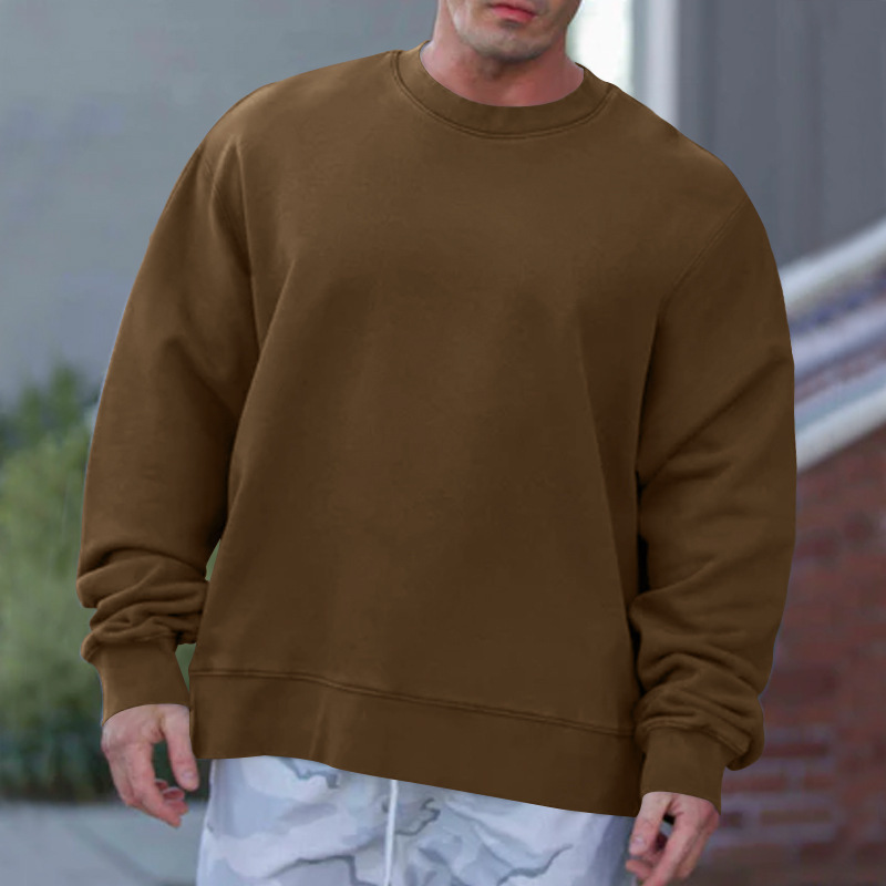 Sweater autumn new men's long sleeved pullover thick and versatile round neck sweater_voghion.com