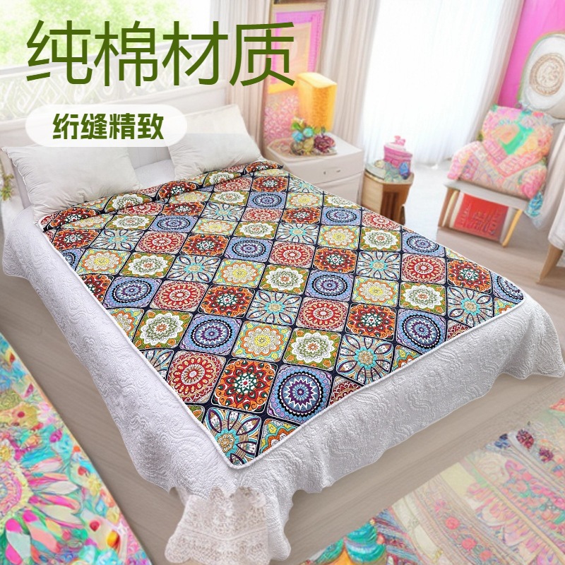 Popular Live-Stream Student Cotton Menstrual Pad Dirty Pad Period Baby Crawling Quilted Cotton Bed Cover Summer Cool Quilt Bed Sheet