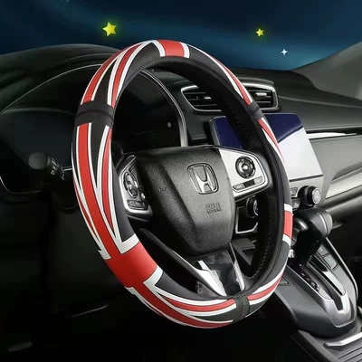 Steering wheel cover, Summer Four Seasons Personalized Universal - rice-flag-black-38cm