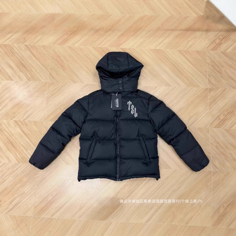 Winter Cross-Border Trapstar Embroidered Hooded down Cotton Jacket Sports Outdoor Unisex Coat