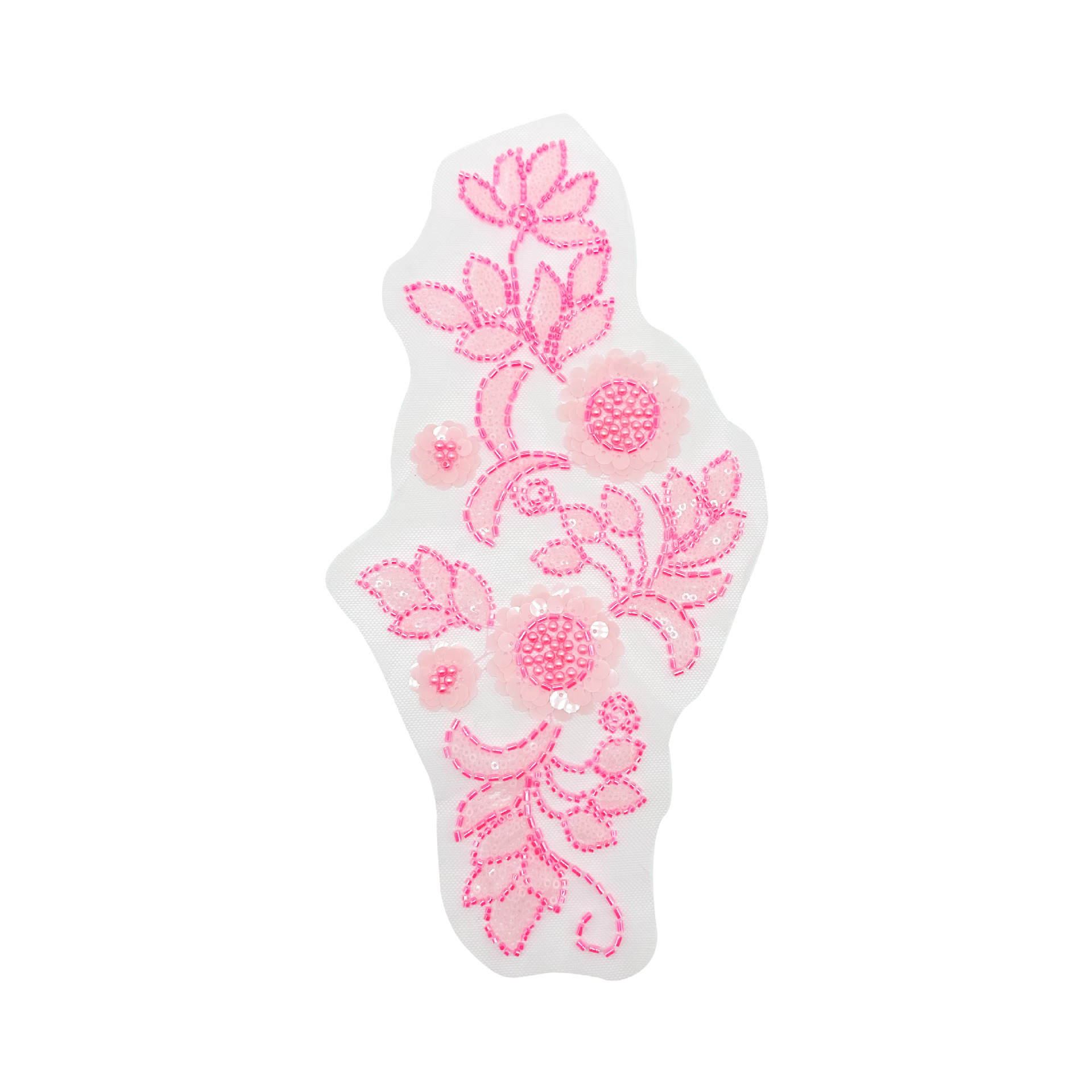 Sequinilla cuentas bordadas decal spot ropa al por mayor vestido de malla multicolor encaje vestido de rendimiento flores encaje