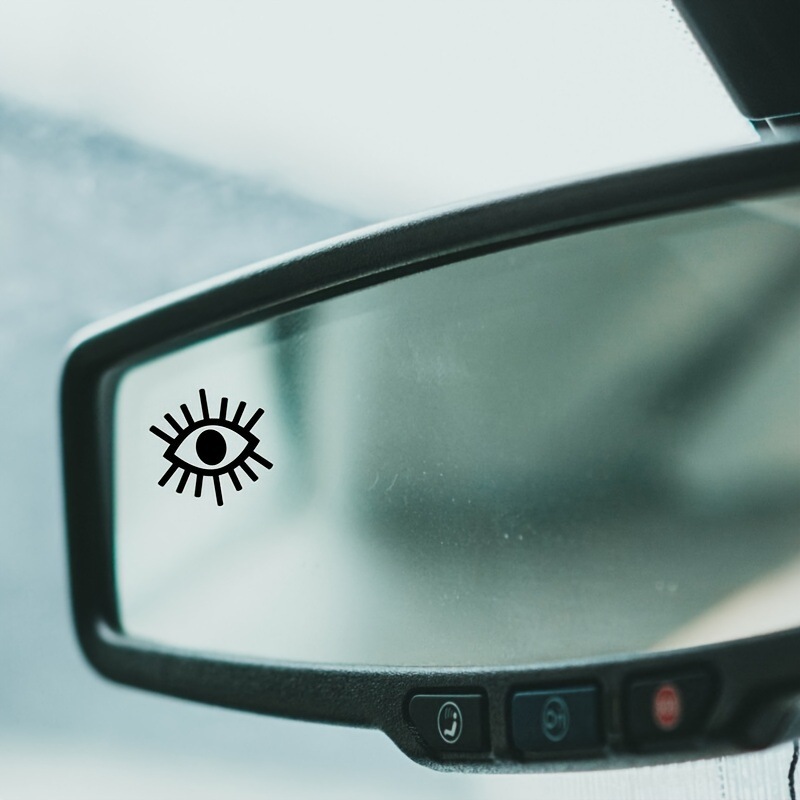外贸跨境邪眼贴纸2件装后视镜贴花趣味个性贴花镜面汽车贴纸