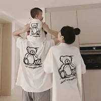 Ins AliExpress Свободный костюм для матери и дочери с круглым вырезом для родителей и детей, летний костюм с волосами