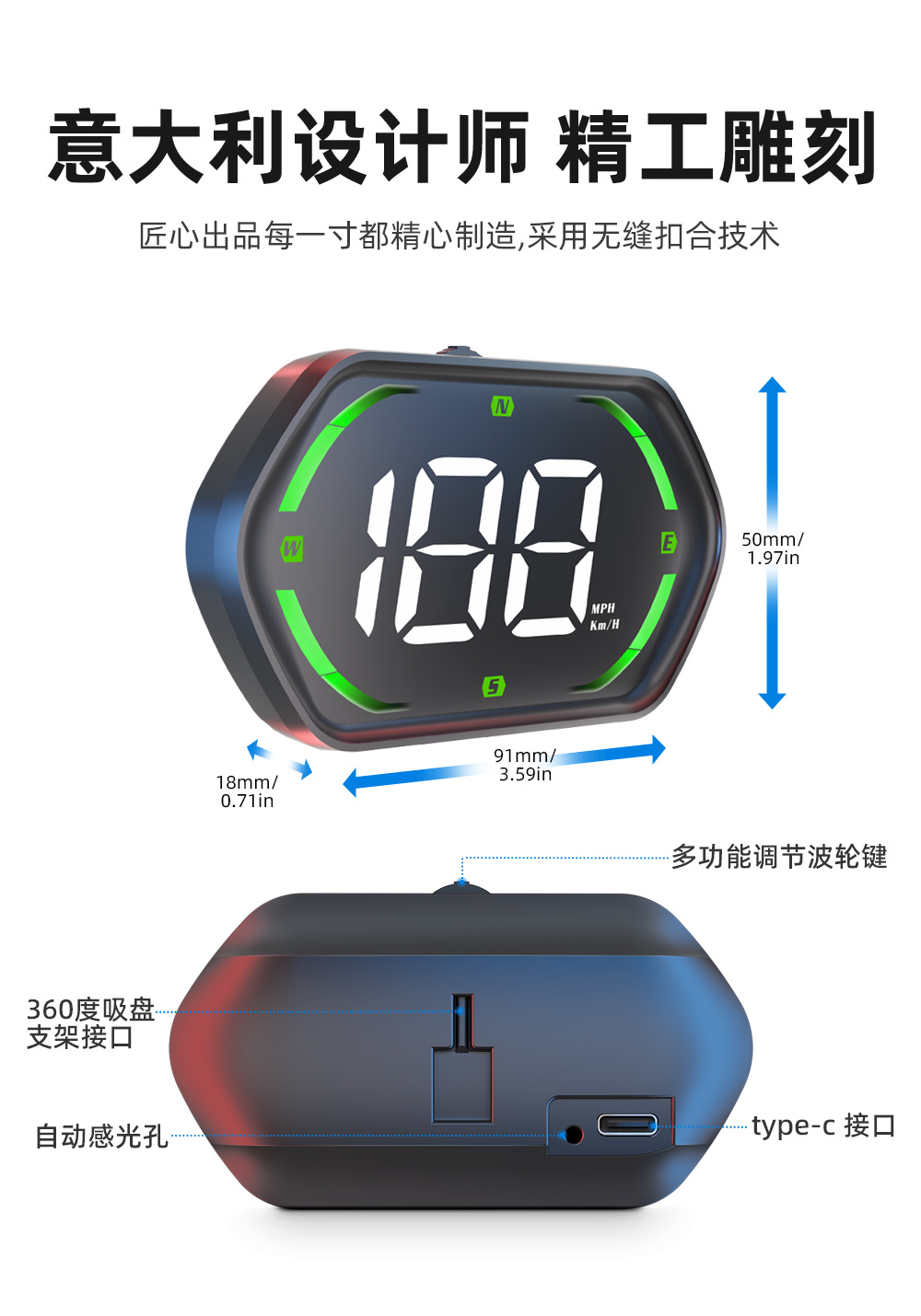 Car Hud Head-Up Display Car Gps Universal Driving Computer High-Definition Lcd Instrument New Spot G22