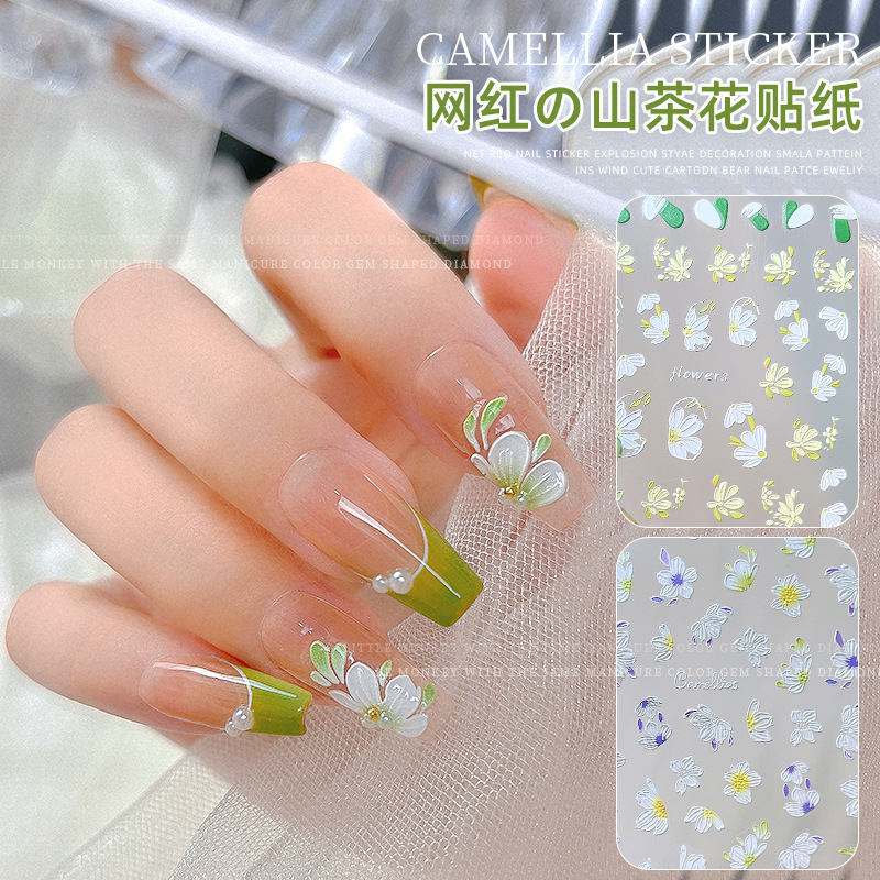 3D 5D flor lisa fresca hueco-hacia fuera pegatinas de fototerapia avanzada tomoni celebridad en línea primavera y verano