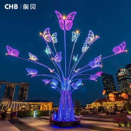 大型灯光节蝴蝶造型灯广场街区景区美陈亮化定制灯光秀户外装饰灯
