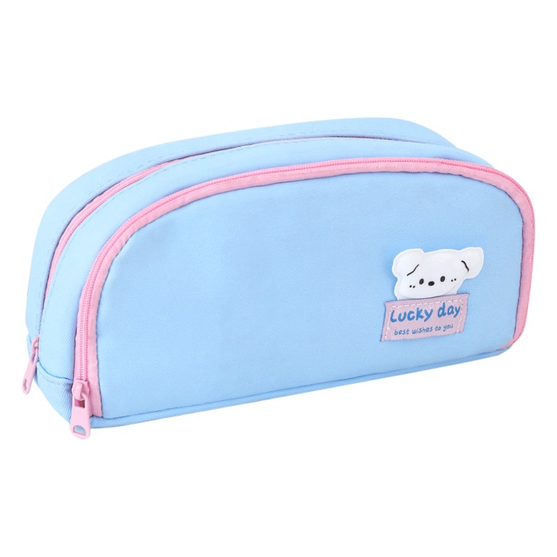 Estuche de lápices de gran capacidad Escuela Secundaria estudiante de primaria bolsa de papelería femenina dopamina japonés simple material escolar de alta apariencia papelería