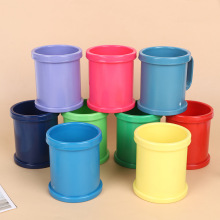 多色可选儿童漱口杯家用防摔杯PVC软胶卡通马克杯厂家批发