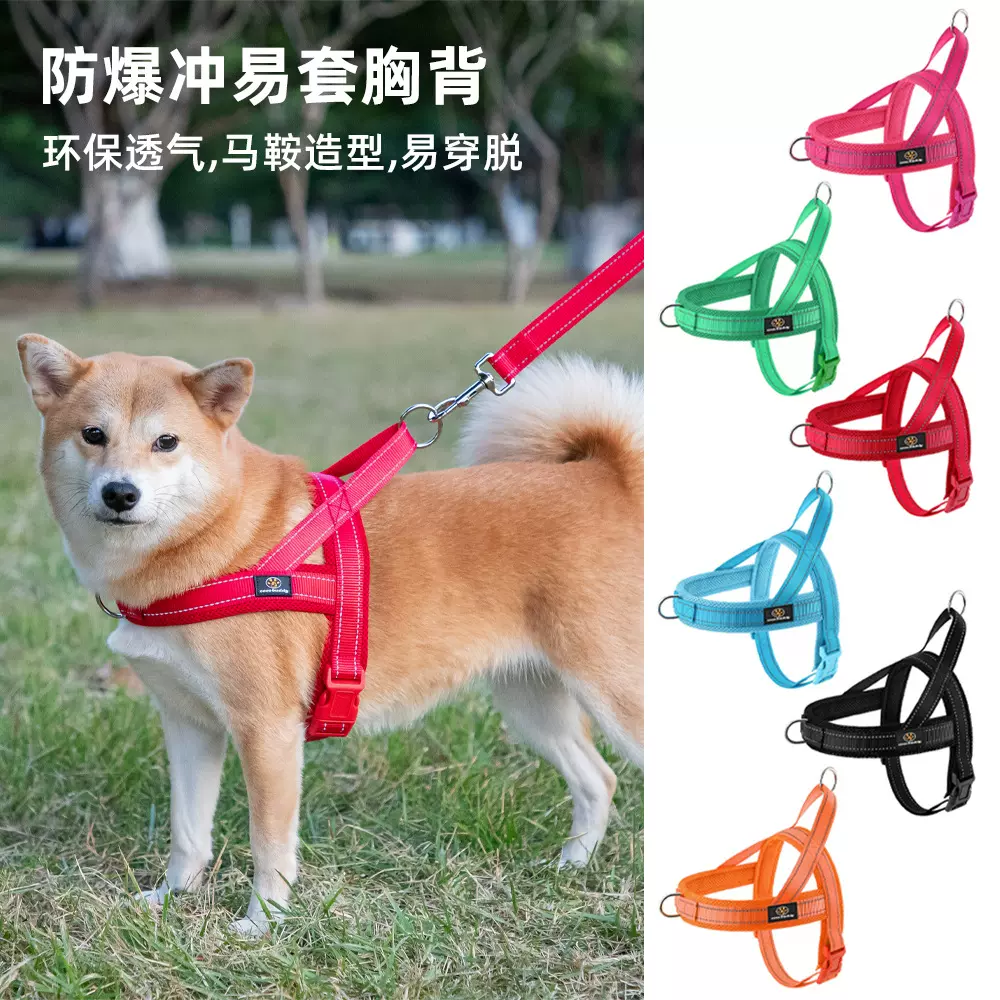Easywalk网布中小型犬宠物防爆冲牵引绳狗狗胸背带透气金毛背带式