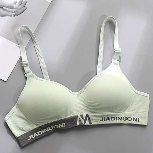 Cotton Sports Bra for College Students, High School Girls, Casual Letter Seamless Underwear, New  Bra
