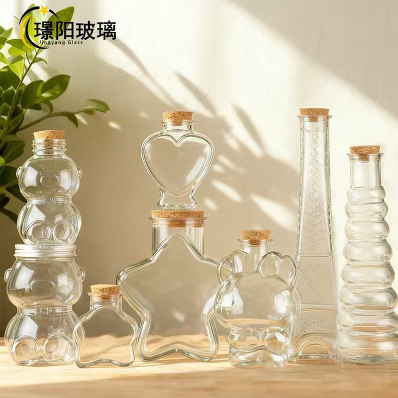 批发PET透明许愿瓶创意星星瓶带木塞糖果瓶塑料胶囊瓶DIY海洋圣诞