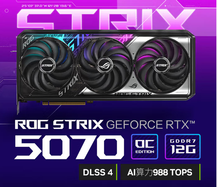 Suitable for Asus Rog Strix Raptor Geforce Rtx 5070 O12G E-Sports Gaming Graphics Card