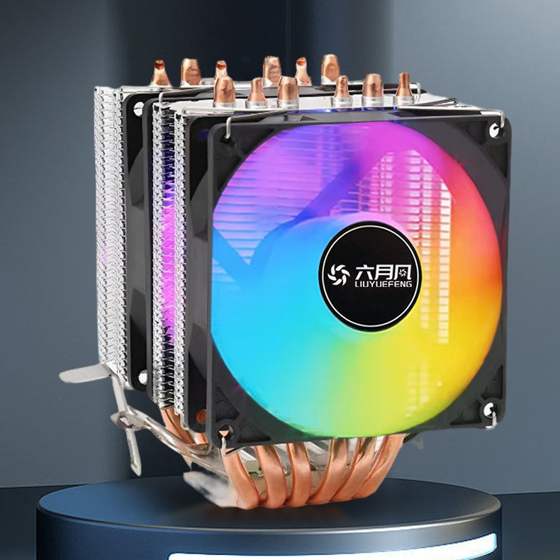 6 copper tube dual tower CPU COOLER radiator 1700 air -cooled fan 1151 AMD X99 multi -platform 2011