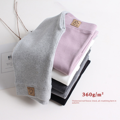 Girls' Underwear Pants Spring and Autumn White Thick Pure Color Baby Pants Autumn Black Cotton Children's Trousers 