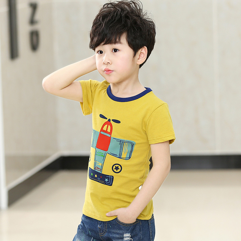 Детская хлопковая мультяшная футболка, бюстгальтер-топ для мальчиков, лонгслив, коллекция 2021, в корейском стиле, детская одежда, короткий рукав