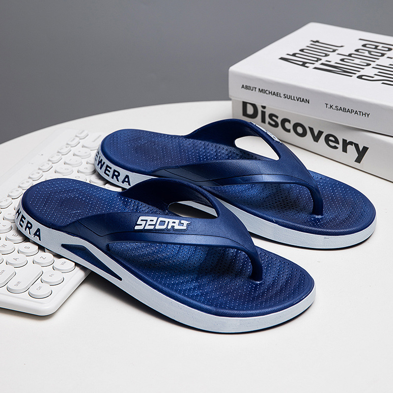 Simple nuevo chanclas de verano de los hombres zapatillas estudiantes estilo coreano al aire libre antideslizante chanclas zapatos de madera contrachapada zapatos de playa