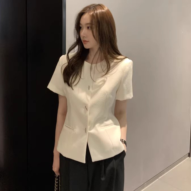 French Style Chanel Tweed Short Coat Women's Summer New Retro High-end Elegant Socialite Short-sleeved Top