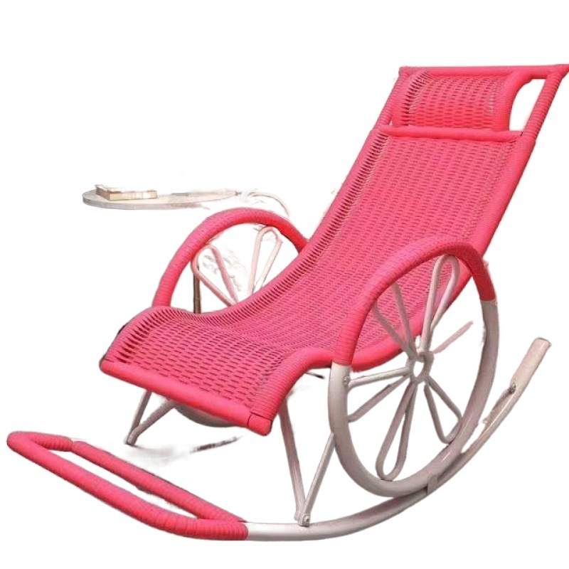 Verano al aire libre balcón mecedora ocio ratán sillón reclinable siesta de ratán siesta de mediana edad y ancianos siesta columpiante de jardín fábrica de sillas