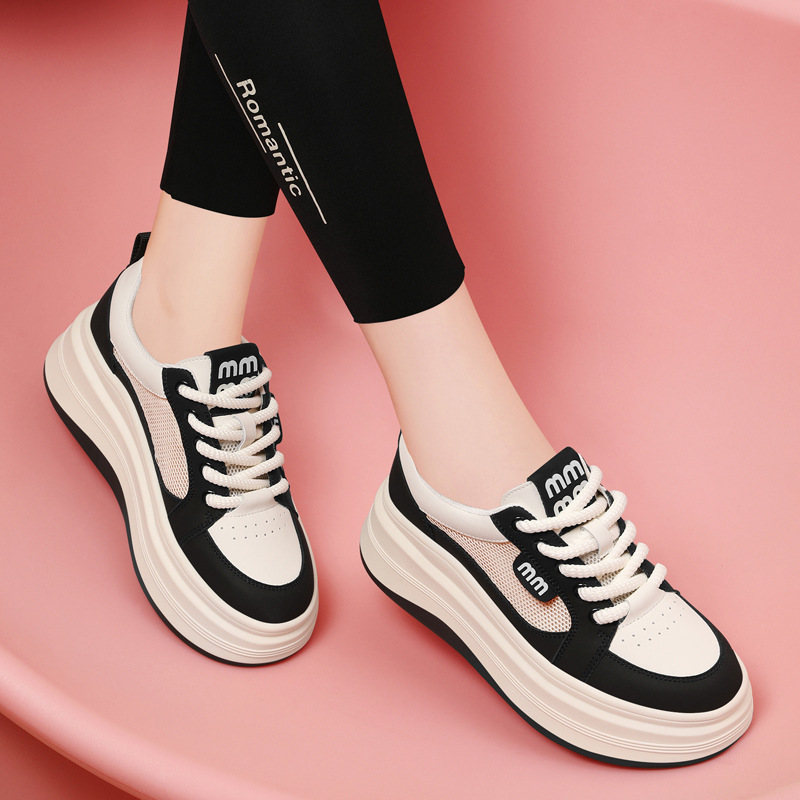 Giày sneaker nữ đế xuồng lưới thoáng khí, đế dày mềm, thời trang đa năng — JST 1802-1 màu đen, JST 1832-1 màu đen, JST 1923 trắng đen, JST 1802- 1m Màu