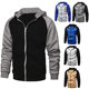 Cross-Border New Men's Zipper Cardigan Jacket Spring and Autumn Color Matching Fashion Raglan Sleeve Casual Sweatshirt Sports Sweatshirt