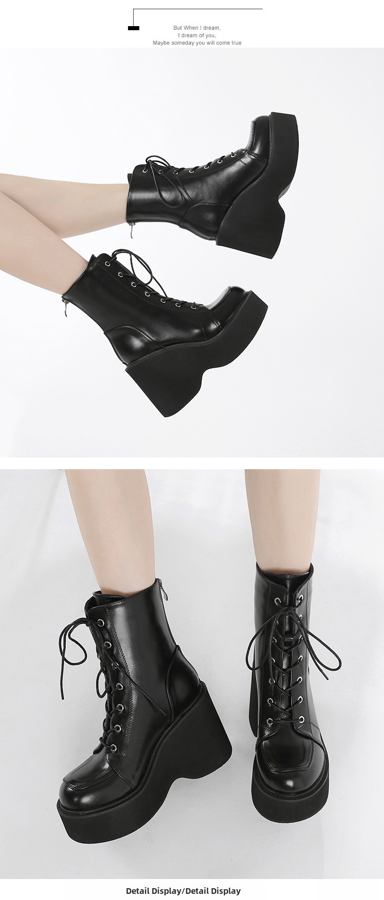 Platform Boots For Women Round Toe Back Zipper Martin Style_voghion.com