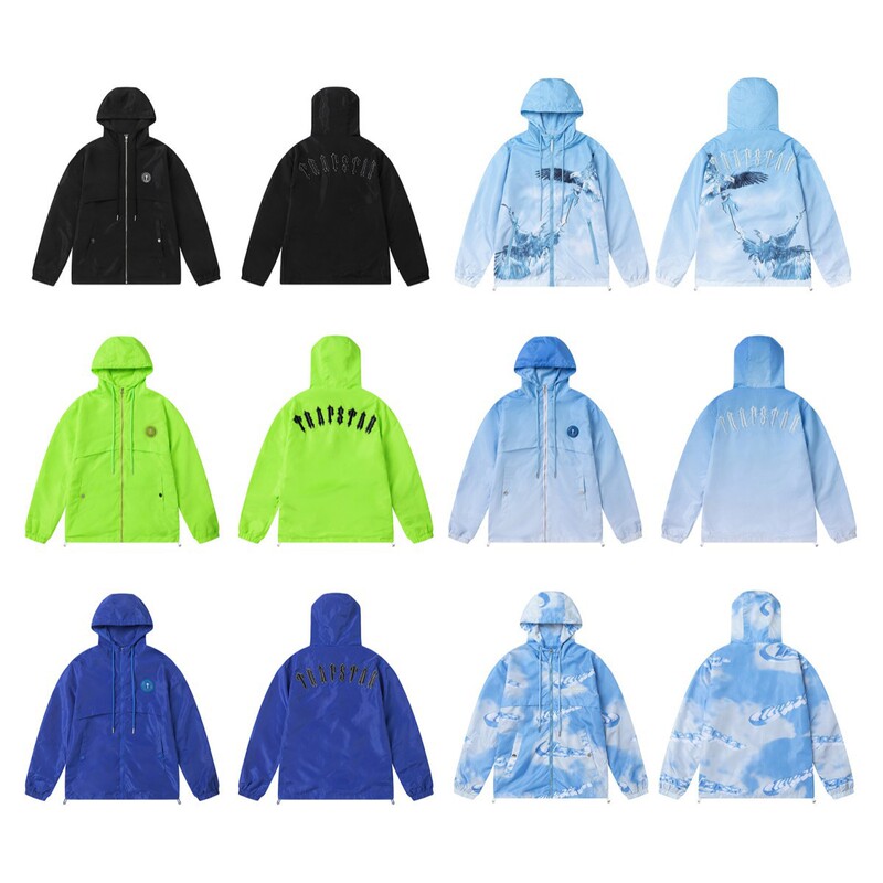 Cross-Border Trapstar Trendy High Street Unisex Hooded Jacket with Embroidered Letters, Loose-Fitting Zip-Up Jacket