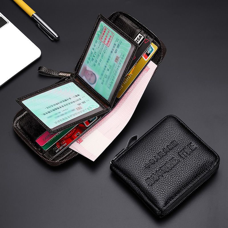 Licencia de conducir estuche de cuero de los hombres de negocios titular de la tarjeta de cuero Certificado de almacenamiento integrado multi-funcional Licencia de Conducir Banco ultrafino Tarjeta de caso