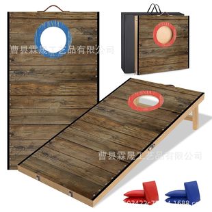 Foldable Wooden Sandbag Board Wooden Sandbag Throwing Board Retro Country Style Wooden Sandbag Board Factory Direct Supply