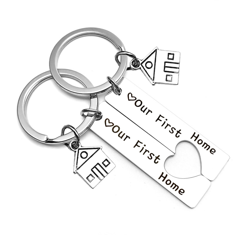 Cross-Border Our First Home Stainless Steel Titanium Keychain 2025 Pendant Housewarming Gift Decoration Cross-Border Our First Home Stainless Steel Titanium Keychain 2025 Pendant Housewarming Gift Decoration