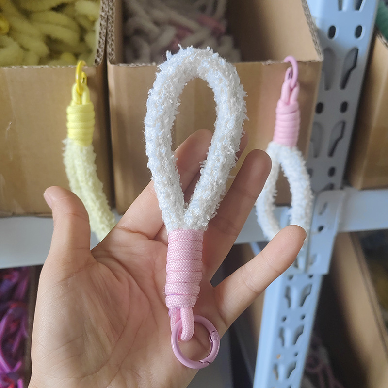 新しい色の手編みの蝶結びのキーホルダーの紐の学生のカメラのかわいいカップルのリュックサックの飾りの紐|undefined