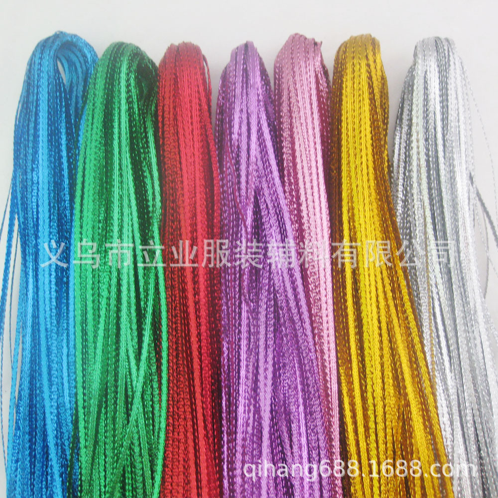 3mm宽 扁金银饰品绳 吊牌绳子 彩色圣诞礼品扁线 工艺品装饰绳子