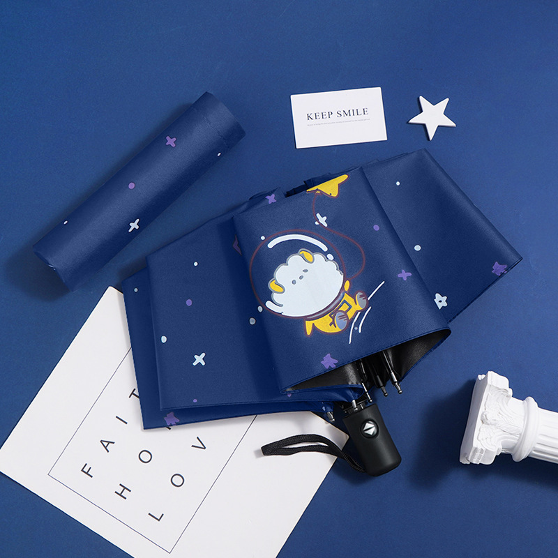 Umbrella Balloon Bear Starry Sky Sunny and Rainy Dual-Use Vinyl Sun Umbrella Sun Protection Campus Girl Cartoon Pattern
