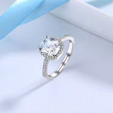 Кольцо, универсальная инкрустация камня с цирконом, простой и элегантный дизайн, в корейском стиле