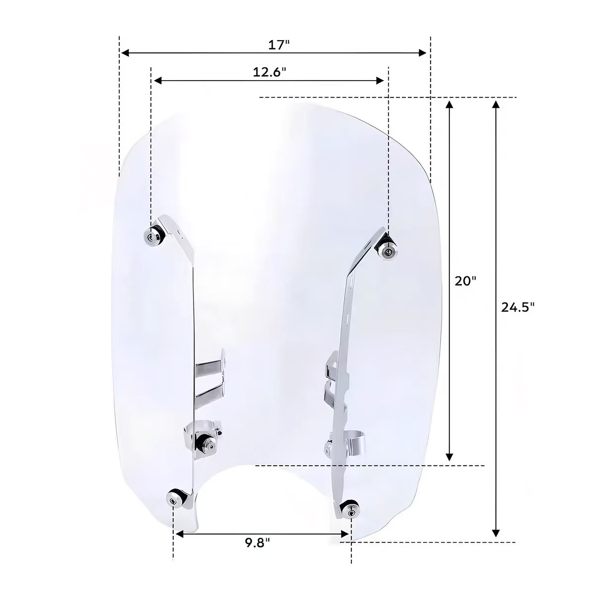 Suitable for Indian Scout Light Cavalry, front windshield, transparent windscreen, thickened 4.2MM windshield, 2016-2024 models