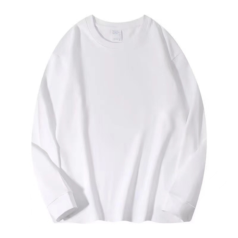 360g重ポンド純綿tシャツ男性長袖純色シャツゆるい上着男性白色シャツ潮INS